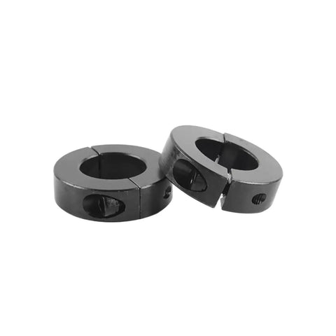Top Tier Carbon Steel Fixed Ring Shaft Collar Rock Solid For Heavy Machinery Equipment Single Split Clamp Device Locks Secure On Softer Shafts Anodized Finish Looks Fresh Adds Durability Industrial Strength Hardware 4 X 16 X 9mm 1 Pc, black split shaft collars