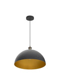 Vintage Industrial Dome Pendant Light With Black And Gold Finish Dope Warm Amber Glow For Kitchen Island Hallway Bedroom Or Farmhouse Chandeliers Edison Style 2000K To 2700K Lighting Fixture, dome view.