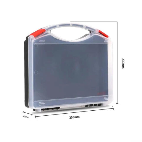 See Through Polypropylene Tool And Jewelry Storage Box For Tools And Small Parts, Built Tough For Home Or Workshop, side view