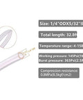 Close-up of clear PU pneumatic tubing 1/4 in OD x 5/32 in ID, 32.8 ft length for air/water transfer