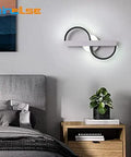 Modern Minimalism LED Wall Lamps 8W Indoor Living Room Bedside Sconces Corridor Office Bedroom Home Decor Wall Lighting Fixtures (B Warm White (2700 3500K)) in stylish bedroom setting.