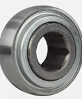 Premium Ag Ball Bearing Assembly, 204krrb2 Model with 11/16 Inch Hex Bore, close-up view of heavy-duty steel part.