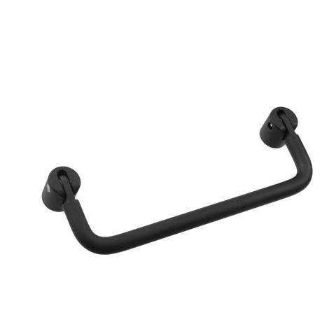 Slick Black Aluminum Folding Pull Handle Ninety Degree Swivel For Cabinet And Drawer Hardware No Sweat Installation 3.78 Inch Center Mount Premium Furniture Refresh