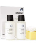 Volvo Leather Car Kit Premium Interior Trim Set In White Genuine Volvo Part 31375176 with leather care bottles and cleaning cloths