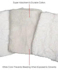 Assorted white rags from a 50 Lb Box Recycled Cotton Terry Cut Rags In White All Purpose Wipers For Polishing Dusting And Cleaning Jobs