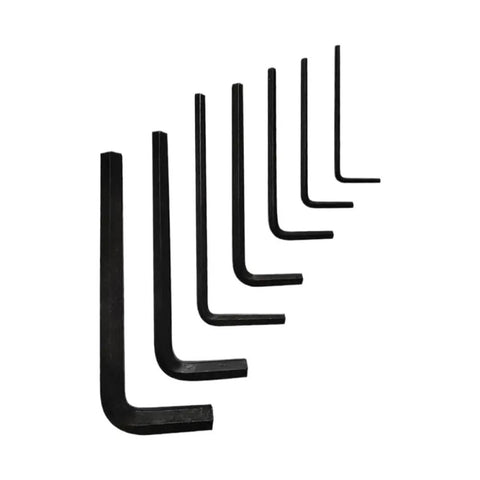 Compact 7 Piece Hex Allen Key Set Wrench Screwdriver Tool Kit For Tiny Fasteners Perfect For RC Cars And DIY Repairs With Sizes From.9mm To 3.5mm Making On The Go Fixes A Total Breeze. Black steel hex Allen key set, 0.9mm to 3.5mm, for RC car and DIY repairs