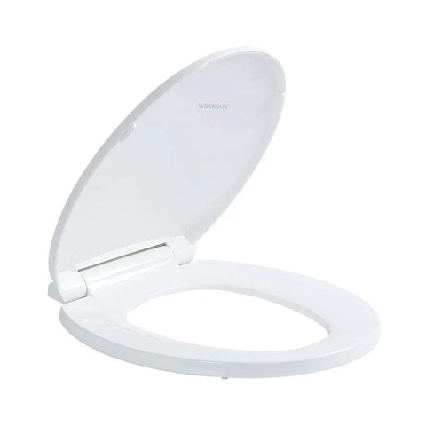 Elongated Toilet Seat With Quiet Close Lid No Slam Slow Close Fits Standard Elongated Or Oblong Toilets Oval White