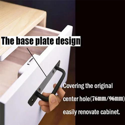 12 Pack Matte Black Aluminum Cabinet Pulls 5 Inch Length With 4 1/4 Inch Hole Center installed on cabinet drawer
