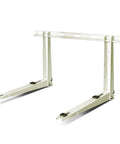 Heavy Duty Steel Wall Condenser Bracket With Sliding Cross Bar, Powder Coat Finish, White, 500 Pound Capacity For HVAC Condensers And Equipment Mounting