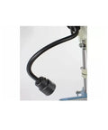 Heavy Duty 15 Inch Variable Speed Floor Drill Press With 1 HP Motor And MT2 Spindle belt and hose attachment for dust management.