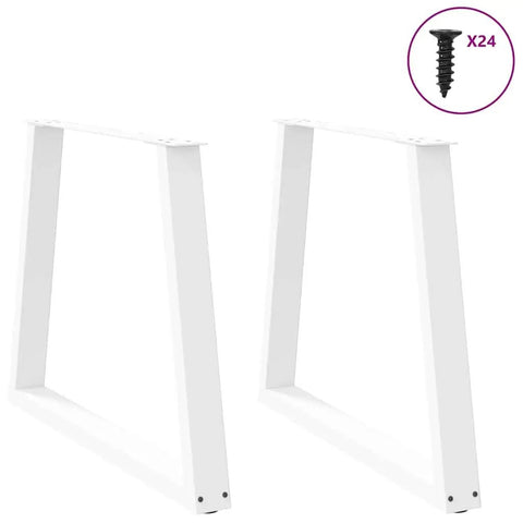 Adjustable Dining Table Legs Set Of 2 For Modern Digs Built To Last Heavy Duty Steel V Shaped Support Levelers For Uneven Floors Easy Install Powder Coated Finish 80 Cm Height Rock Solid Upgrade with screws shown
