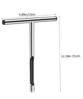 Soil Sampling Tool With T-Handle, Stainless Steel Core Probe shown with dimensions, ideal for contractors and DIY farmers.