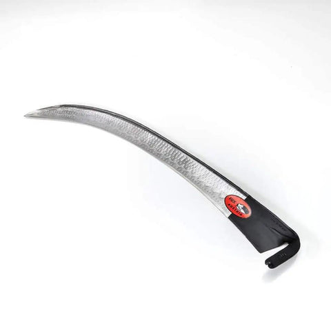 29 And A Half Inch Scythe Blade With Curved Point For Easy Pull Through Dense Growth Pro Grade Edge Heavy Duty Sharp Blade Only Handle Sold Separately Austrian Craftsmanship Profi Design For Garden And Field Use, showing curved steel blade.
