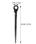 Durable Pointed Tail Ratchet Socket Wrench For Nuts And Bolts In Tight Squeezes Mini Adjustable Mechanic Kit Heavy Duty Steel Auto Fix Tool With Slick Grip Design, black steel, measuring 40 CM.