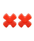 Two Pack Aluminum Flexible Shaft Couplings 10mm To 14mm Bore, 35mm Long Plum Shaped Spider Coupler for motors, red spider view