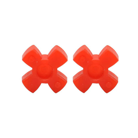 Two Pack Aluminum Flexible Shaft Couplings 10mm To 14mm Bore, 35mm Long Plum Shaped Spider Coupler for motors, red spider view