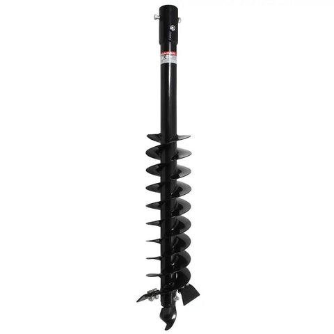 9 Inch Auger Bit For 3 Point Post Hole Digger With Fishtail Point HD steel digging bit, black, standing vertically