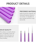 Front view of 4-piece bead reamer set with purple handles and diamond-tipped tips for enlarging bead holes