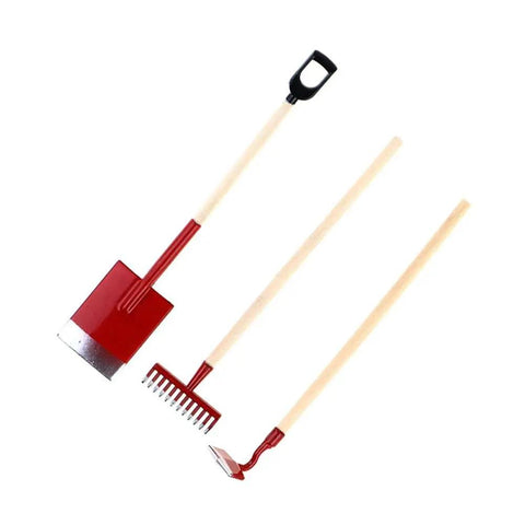 1:12 Dollhouse Mini Garden Tool Set With Shovel Hoe And Pitchfork, Tiny Hand Planting Tools For Digging Transplanting And Weeding