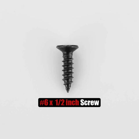 Black Wood Screws Six By One Half Inch Flat Head Phillips Stainless Steel Eighteen Eight Coarse Thread For Pine And Soft Wood