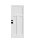 Utica Square Entrance Lever And Single Cylinder Deadbolt Combo Pack Matte Black For Interior And Exterior Doors, installed on door