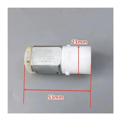Top view of Small 280 Planetary Gearbox With Gear Brush Electronic Starter, 53mm length, 23mm width, for DC Motors 6V 9V 12V 55 RPM