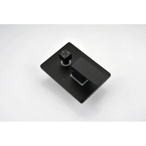 Shower System, 10-Inch Rain Head with Body Jets and Handheld, Matte Black control panel with knobs and square design.