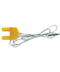 Klein Tools 69028 replacement thermocouple with yellow dual-pin connector and braided silver wire