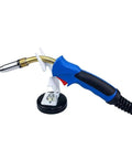 Heavy Duty White Carbon Steel Magnetic Torch Holder For TIG Plasma Cutter With Round Body Design 3.31 Inch Diameter holding a torch.