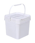 White 5L Empty Paint Pail and Food Storage Bucket with Handle, Durable PP Plastic, Versatile for Camping, Picnics, and Garage Use
