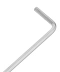 Durable 2Pc Metric Hex Key Wrench Set With Ball End Design Built From Heavy Duty Alloy Steel For Tough Jobs Featuring A Matte Chrome Finish That Looks Cool And Performs Like A Champ. Ball-end hex key wrench in matte chrome alloy steel, angled view