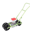 Manual Seed Planter For Beans And Corn Garden Seeder Handheld Spreader metal frame with handle and wheels