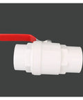 Premium White Pvc Ball Valve Pipe Fitting For Water Shut Off Smoother Than Butter Handle, leak-proof design, sturdy 40mm port.
