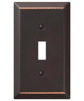 Mid Century Modern Wallplate With 1 Toggle In Steel Aged Bronze Finish 1 Pack Snazzy Durable Electrical Cover Plate