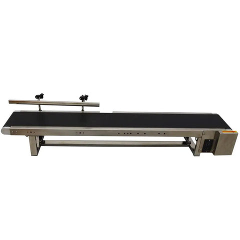 Desktop PVC Conveyor Belt System With Adjustable Speed For Industrial Transport Guardrail 59 Inch Long And 7.8 Inch Wide Black Belt