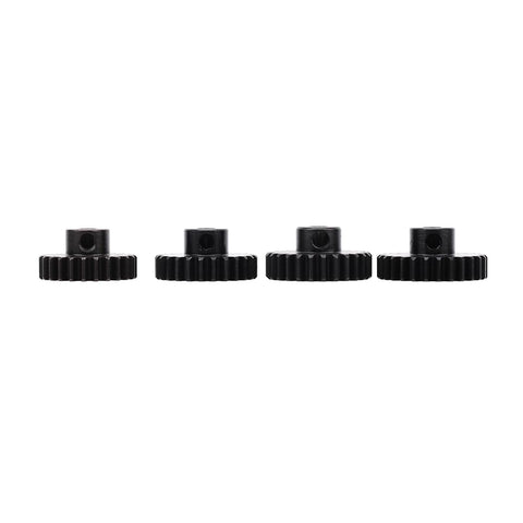 4 Pack Steel M1 5mm Shaft Pinion Gears Set 24T 25T 26T 27T For 1 Eighth Scale RC Cars Beefy Heavy Duty Pinion Gears For Brushed and Brushless Motors