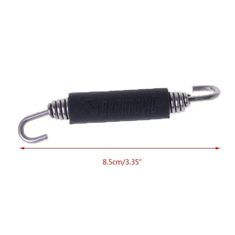 2 Pack 85mm Stainless Steel Exhaust Spring Hooks For Motorcycle Universal Fit with silica gel lined ends displayed on white background