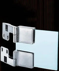 Zinc alloy Glass Door Hinges 2 Pack For Cabinets And Closets Durable Wooden Cabinet Hardware, side view close-up.