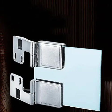 Zinc alloy Glass Door Hinges 2 Pack For Cabinets And Closets Durable Wooden Cabinet Hardware, side view close-up.
