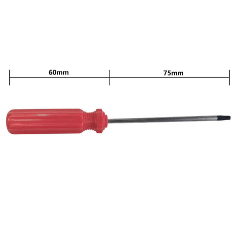 Top Shelf Torx Security Screwdriver Set With Magnetized Precision Bits Crafted From Hella Durable Chrome Vanadium Steel with red handle.