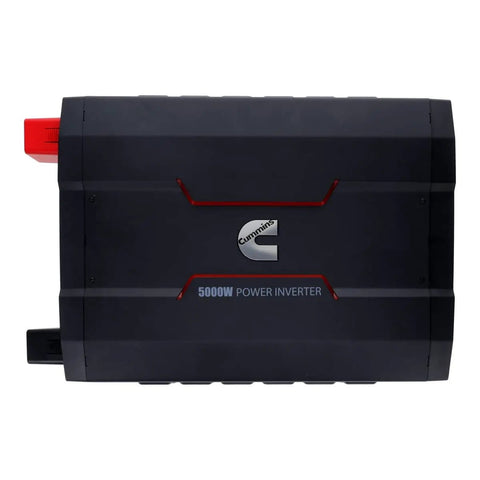 Top view of 5000 Watts Modified Sine Wave Inverter For Trucks And RVs, black casing with cable connections visible.