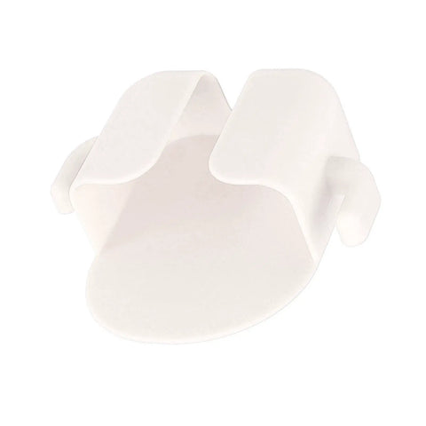 Self Adhesive Wall Mount Cell Phone Holder With Key Hook, Heavy Duty Charging Rack For Kitchen Or Bedroom, Space Saving Abs Plastic Stand in white with clips
