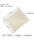 Durable Mica Board Heat Shield For Repairs, Built To Last, High Temp Resistant Insulation Sheet shown with labeled dimensions and material details