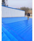 Heavy Duty Blue Self Adhesive Roofing Tape For Quick Leak Patches And Shingle Sealing All Weather Asphalt Flashing Roll Sticks Like A Champ And Seals Tight 1.64 X 6.6 Feet applied on a blue metal roof.