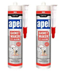 High Temp RTV Silicone Gasket Maker And Sealant For Automotive And Machinery, Heat Resistant, Red, 10.2 Oz, 2 Pack