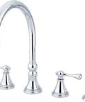 Dope Governor Widespread Kitchen Faucet With Brass Sprayer Polished Chrome Dual-Handle Design 4-Hole Install Showcase