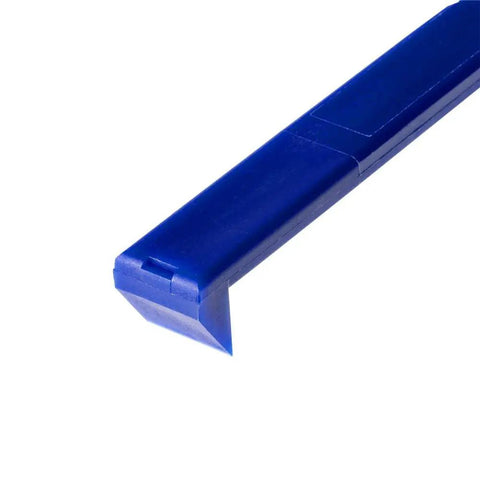 Close-up of blue Plastic Wedge And Puller Combo DIY Prying Tool Kit For Automotive And Home Use, showing durable design and angled edge detail