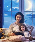 Star Cutout Blackout Curtains For Kids Room And Bedroom, Navy Blue Light Blocking Drapes With Dreamy Twinkle Stars in use.