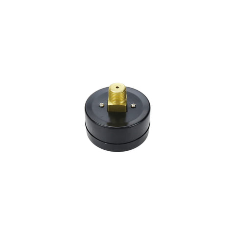Back view of Air Pressure Gauge 0 To 180 Psi Center Back Mount 2 Inch Dial G1 Quarter Thread with brass component.