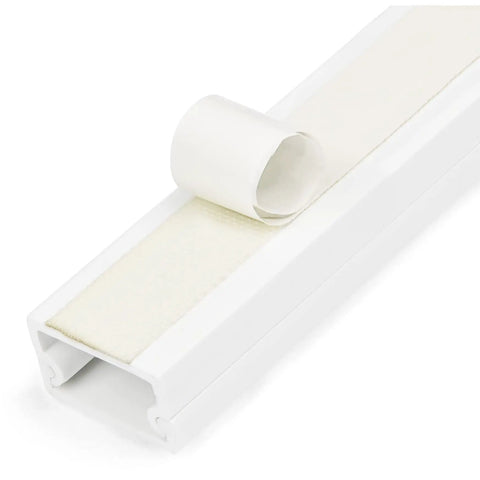 Easy Cable Management Raceway With Adhesive Tape And Cover For Hiding Power And Data Cords, Three Quarters Inch Wide By Three Eighths Inch